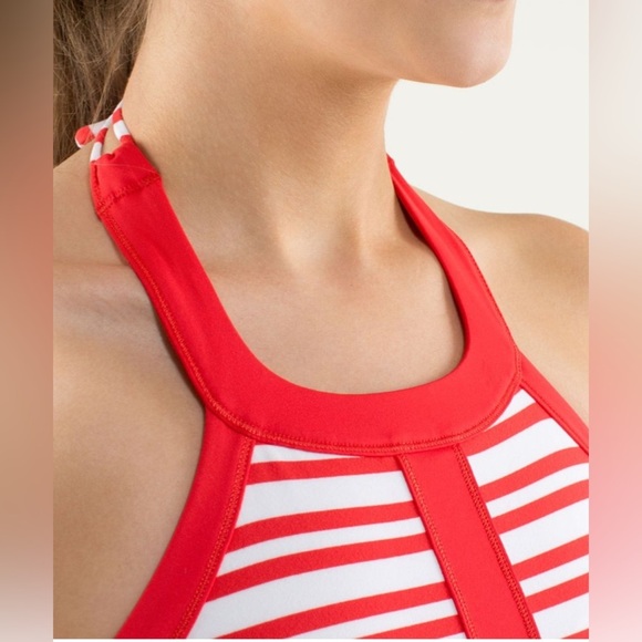 Red and White Striped Halter Top - Picture 3 of 6